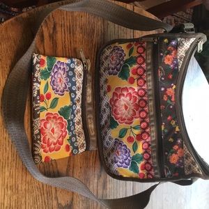 LeSportsac shoulder bag and makeup bag